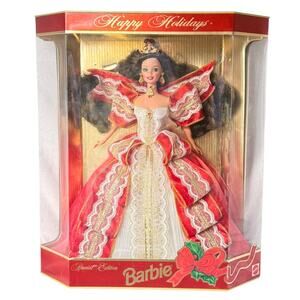 Happy Holiday Barbie Doll Rare Error Box Eye Color Blue 1997 Mattel Special Ed